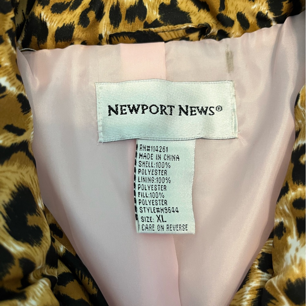 Newport News Leopard Print Lightweight Puffer Jacket - Picture 3 of 4